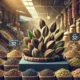 DALL·E 2024 12 13 02.02.19 A visually appealing image of big cardamom displayed in a market setting showcasing vibrant pods in various shades of brown and black. The background